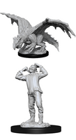 WizKids 90029 - D&D Nolzur's Marvelous Miniatures - Green Dragon Wyrmling & Afflicted Elf