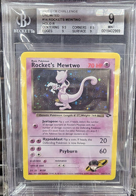Graded Card - Pokemon - Rocket's Mewtwo #14 Holo R Beckett 9 MINT