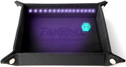 Fanroll - Dice Tray - Black Light 9" x 9" with d20