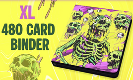 Realm Guard - 12-Pocket Melting Skulls Zippered Binder 480 Capacity