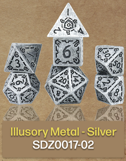 Sirius - Dice - Illusory Metal Silver 7ct Set