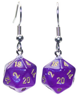 Chessex - Earrings - 54212 - Borealis Royal Purple with Gold Hook Earrings
