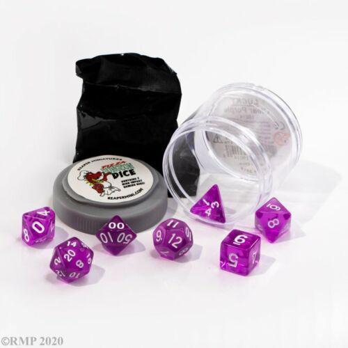 Pizza Dungeon Dice - Lucky - Clear Purple