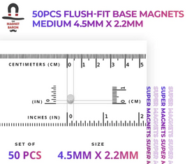 Magnet Baron - Flush-Fit Basing Magnets (Medium 4.5mm x 2.2mm)