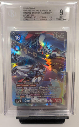Graded Card - Digimon - Omnimon X Antibody RSB 2.5 ALT SEC  #BT20-102 Beckett 9 MINT