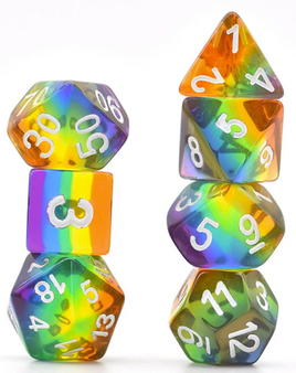 Foam Brain Games - Translucent Rainbow RPG Dice Set