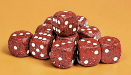 Chessex 25774 - Speckled Lava Stone 16mm d6 Dice Block (12 Count)