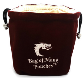 Old School Dice - Bag of Many Pouches Dice Bag - Wine