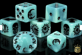 Baron of Dice - Bloody Football: Ethereal Blue Goblin Moon Dice Set