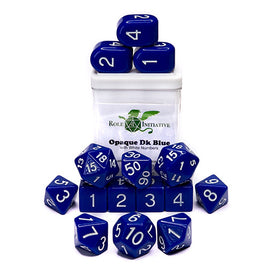 Roll 4 Initiative - Dice - Opaque - Dark Blue w/ White - 15ct