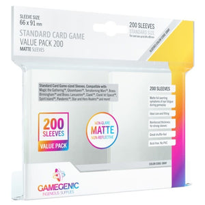 Gamegenic - Sleeves - Matte - Clear STD 200ct Value Pack