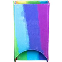 Metallic Dice Games - Dice Tower - Velvet Fold Up Dice Tower Rainbow Watercolor