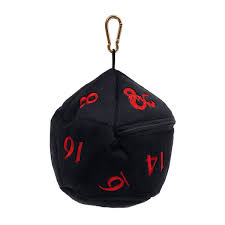 Ultra Pro - Plush - D&D d20 Dice Bag - Black & Red