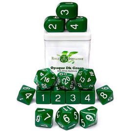 Roll 4 Initiative - Dice - Opaque - Dark Green w/ White - 15ct