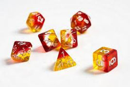 Sirius - Dice - 7ct - Translucent - Yellow & Red w/ White